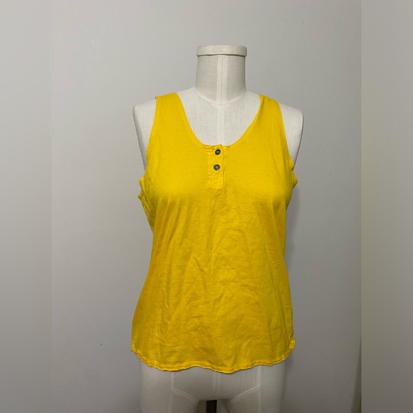 Vintage 80’s Yellow Two Button Tank Size Small - Picture 1 of 5